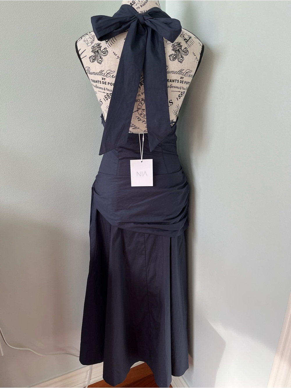 Anthro NIA Cadiz Cotton Halter Tie Midi Dress - Picture 6 of 11